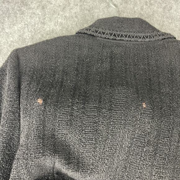 Vintage St John Sport Marie Jacket Skirt Set Womens 2 Black Gold Button FLAWED - Picture 10 of 16